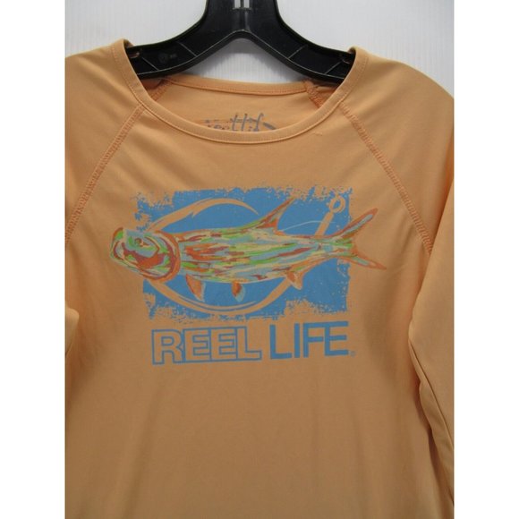 Reel Life Top Medium Shirt Pullover Fishing Hiking Breathable Logo* - Picture 2 of 11